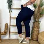 Pantalon femme taille élastiquée « Jolies Formes » - marine - taille-unique-grande-taille
