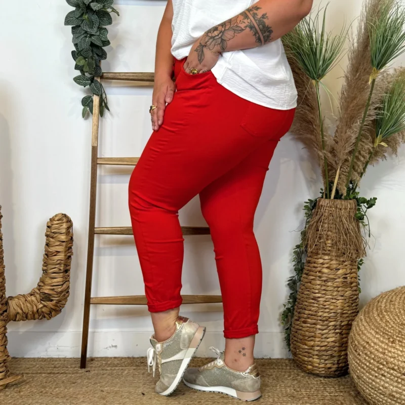 Pantalon stretch "Made in Italie" - rouge - taille-unique-grande-taille