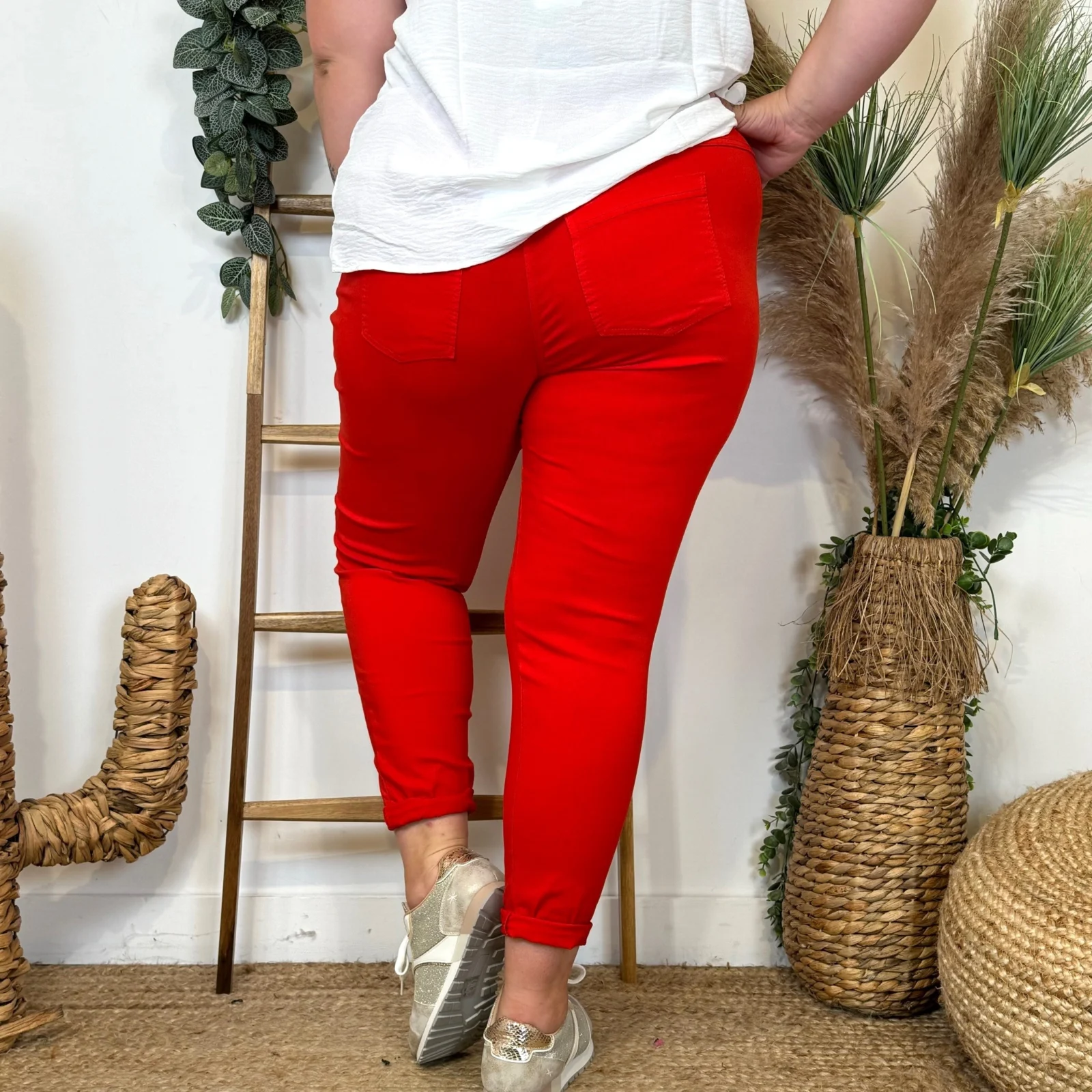 Pantalon stretch "Made in Italie" - rouge - taille-unique-grande-taille