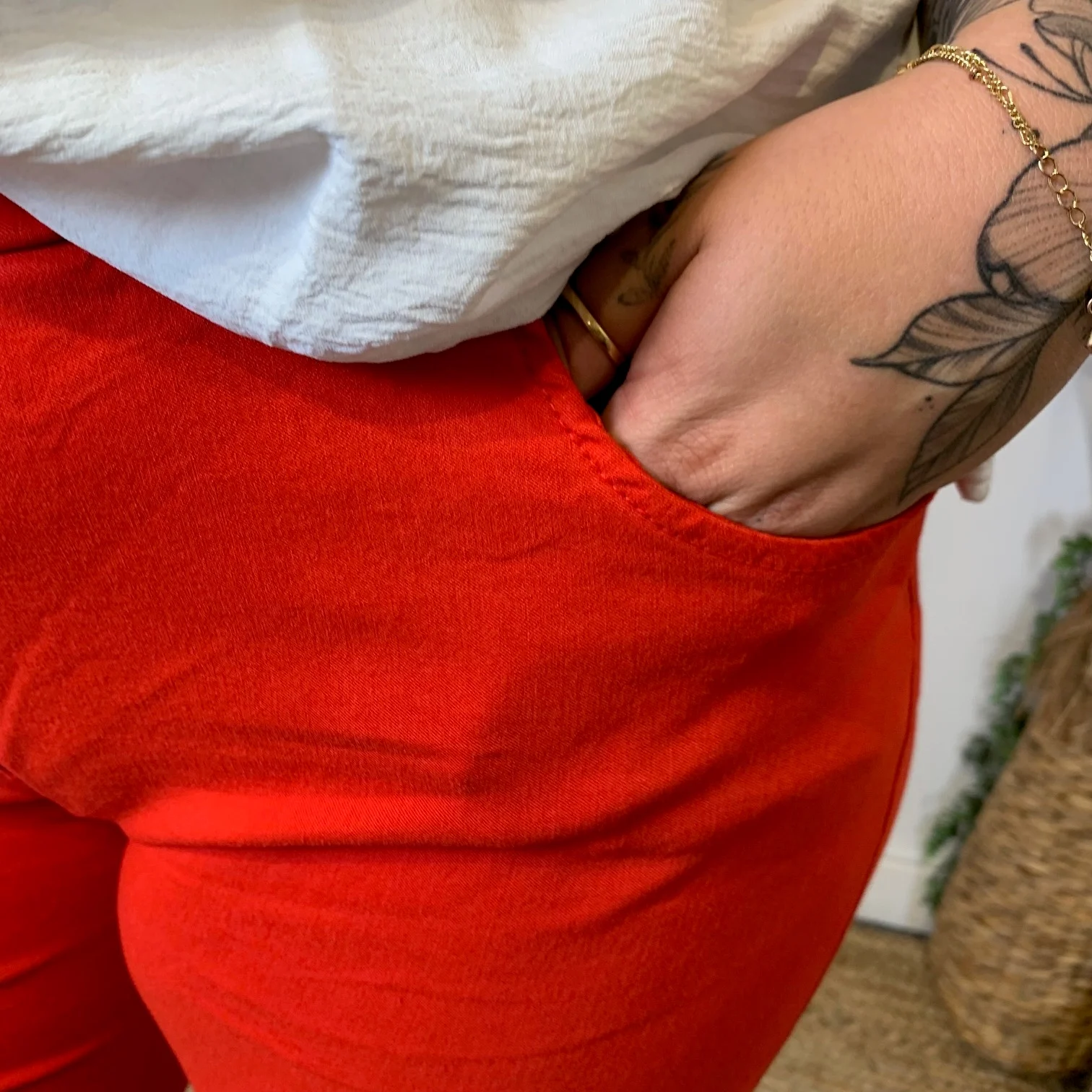 Pantalon stretch "Made in Italie" - rouge - taille-unique-grande-taille