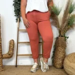 Pantalon femme taille élastiquée C’MÉLODIE T44-T50 - rouille - taille-unique-grande-taille