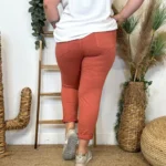 Pantalon femme taille élastiquée C’MÉLODIE T44-T50 - rouille - taille-unique-grande-taille