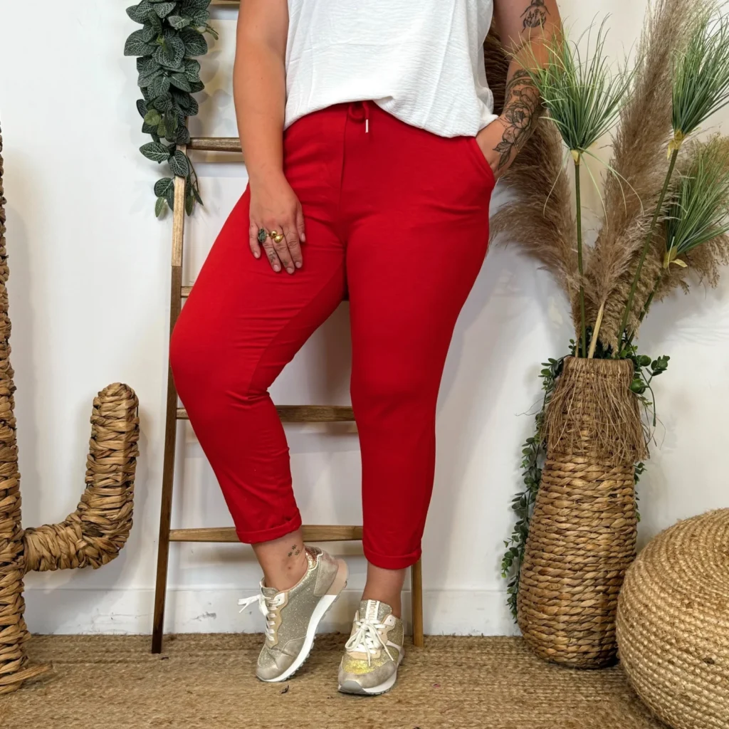 Z985- Jogging "Jolies Formes" (Gt) - rouge - taille-unique-grande-taille