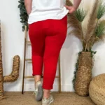 Pantalon femme taille élastiquée C’MÉLODIE T44-T50 - rouge - taille-unique-grande-taille