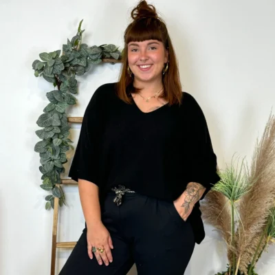 Z125 - Pull loose Crop-Top (GT) - noir - taille-unique-grande-taille