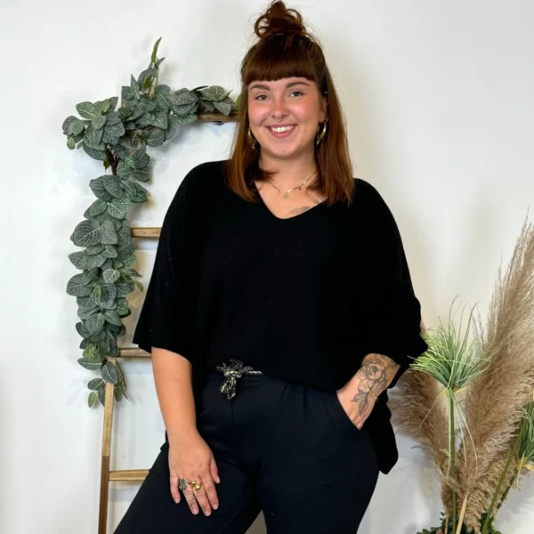 Z125 - Pull loose Crop-Top (GT) - noir - taille-unique-grande-taille