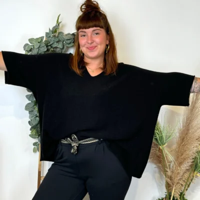 Z125 - Pull loose Crop-Top (GT) - noir - taille-unique-grande-taille