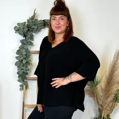 Z125 - Pull loose Crop-Top (GT) - noir - taille-unique-grande-taille