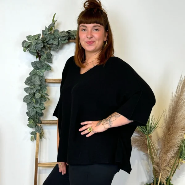 Z125 - Pull loose Crop-Top (GT) - noir - taille-unique-grande-taille