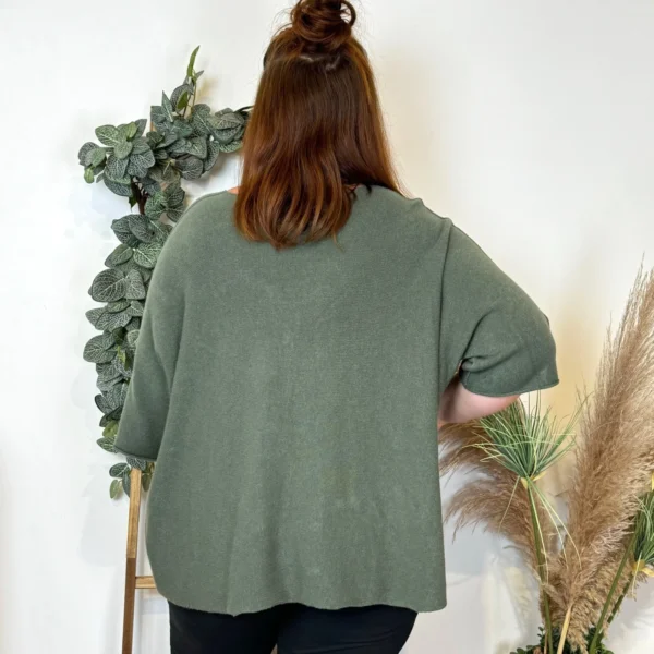 Z125 - Pull loose Crop-Top (GT) - kaki - taille-unique-grande-taille