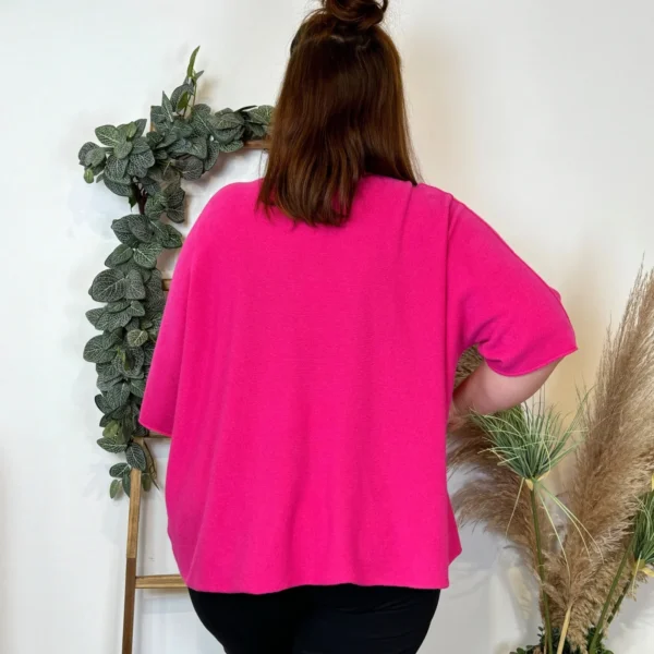 Z125 - Pull loose Crop-Top (GT) - fuchsia - taille-unique-grande-taille