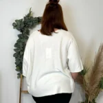 Pull court femme loose « Jolies Formes » - blanc - taille-unique-grande-taille
