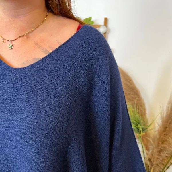 Z125 - Pull loose Crop-Top (GT) - marine - taille-unique-grande-taille