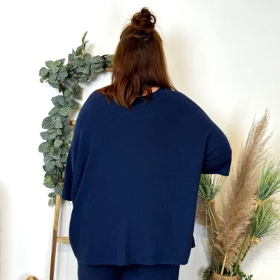 Z125 - Pull loose Crop-Top (GT) - marine - taille-unique-grande-taille