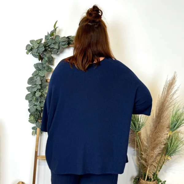 Z125 - Pull loose Crop-Top (GT) - marine - taille-unique-grande-taille
