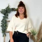 Pull court femme loose « Jolies Formes » - ecru - taille-unique-grande-taille