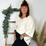Pull court femme loose « Jolies Formes » - ecru - taille-unique-grande-taille
