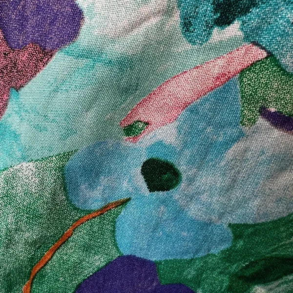 Z759- Blouse Christy "Peinture" (T44-T52) - bleu-turquoise - 52