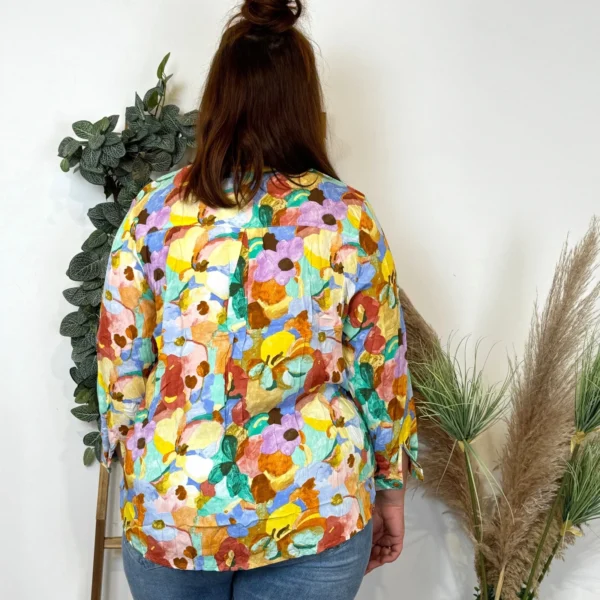 Z759- Blouse Christy "Peinture" (T44-T52) - orange - 52