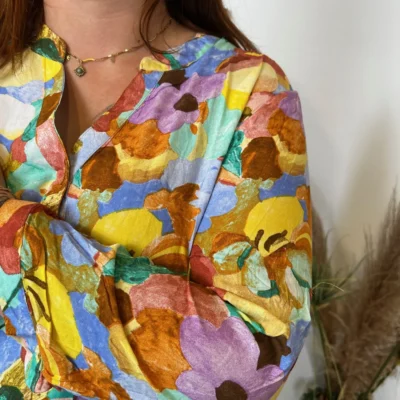 Z759- Blouse Christy "Peinture" (T44-T52) - orange - 52