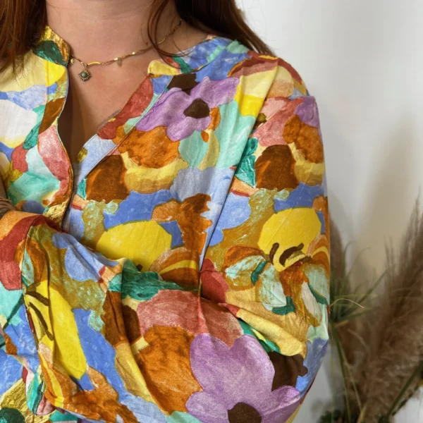 Z759- Blouse Christy "Peinture" (T44-T52) - orange - 52