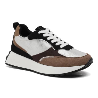 R415- Sneakers Moow tricolore (T36-T41) - camel - 41