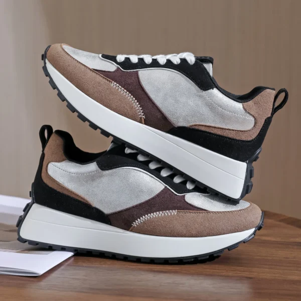 R415- Sneakers Moow tricolore (T36-T41) - camel - 41