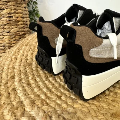 R415- Sneakers Moow tricolore (T36-T41) - camel - 41