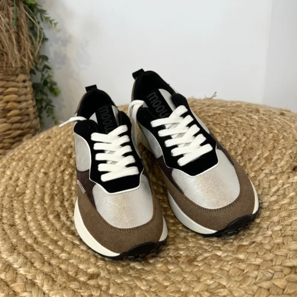 R415- Sneakers Moow tricolore (T36-T41) - camel - 41