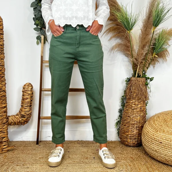 W112- Jean Mom Voggo (T36-T44) - kaki - 44