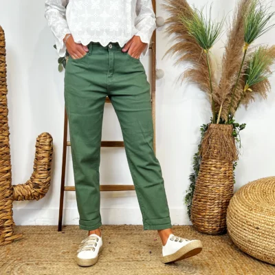 W112- Jean Mom Voggo (T36-T44) - kaki - 44