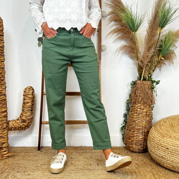 W112- Jean Mom Voggo (T36-T44) - kaki - 44