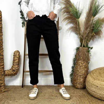 W112- Jean Mom Voggo (T36-T44) - noir - 44