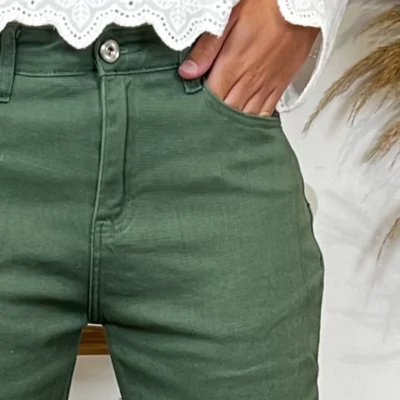 W112- Jean Mom Voggo (T36-T44) - kaki - 44