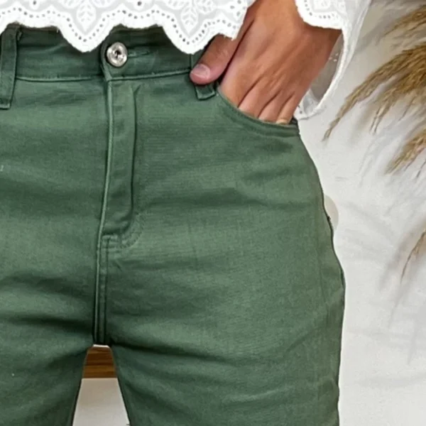 W112- Jean Mom Voggo (T36-T44) - kaki - 44