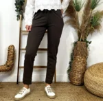 Jogging femme coupe droite poches zippées « Tendance » - marron - 44