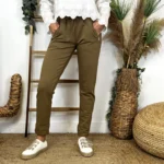 Jogging femme coupe droite poches zippées « Tendance » - camel - 44