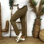 Jogging femme coupe droite poches zippées « Tendance » - camel - 44