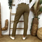 Jogging femme coupe droite poches zippées « Tendance » - camel - 44