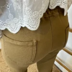 Jogging femme coupe droite poches zippées « Tendance » - camel - 44