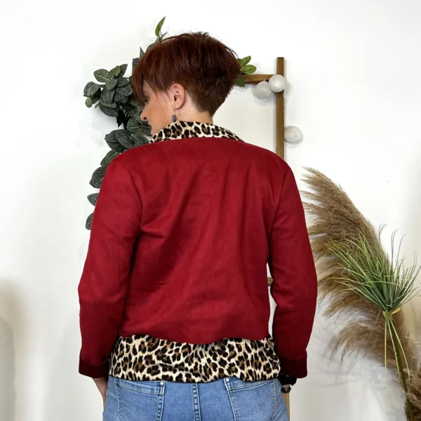 L205- Veste courte suédine (T38-T44) - bordeaux - 44