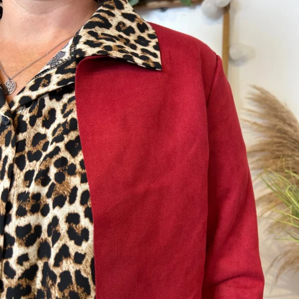 L205- Veste courte suédine (T38-T44) - bordeaux - 44