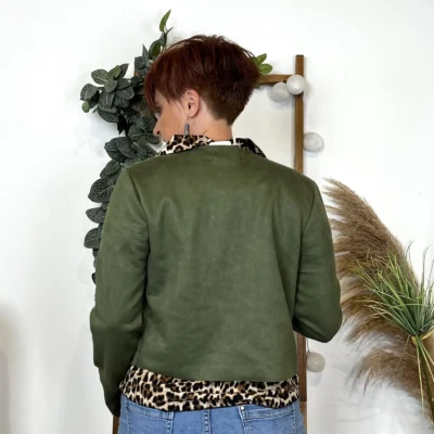 L205- Veste courte suédine (T38-T44) - kaki - 44