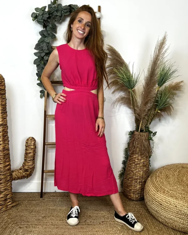 M888- Robe Destructurée "Maëlle" (T36-T40) - fuchsia - 38