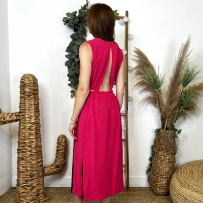 M888- Robe Destructurée "Maëlle" (T36-T40) - fuchsia - 38