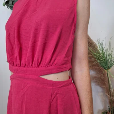 M888- Robe Destructurée "Maëlle" (T36-T40) - fuchsia - 38