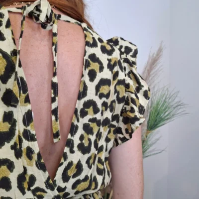 K904- Robe "By One" Léopard (T36-T40) - kaki - 38