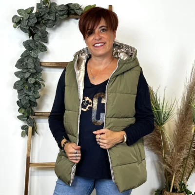 K850- Doudoune réversible (T36-T44) - kaki - 44