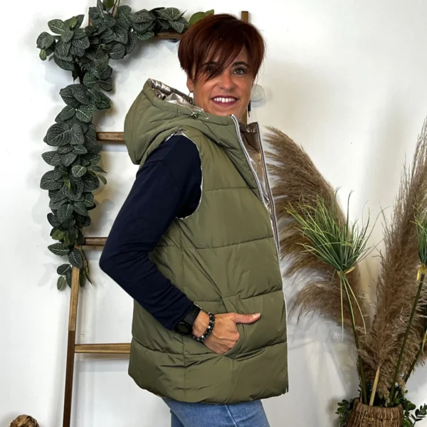 K850- Doudoune réversible (T36-T44) - kaki - 44