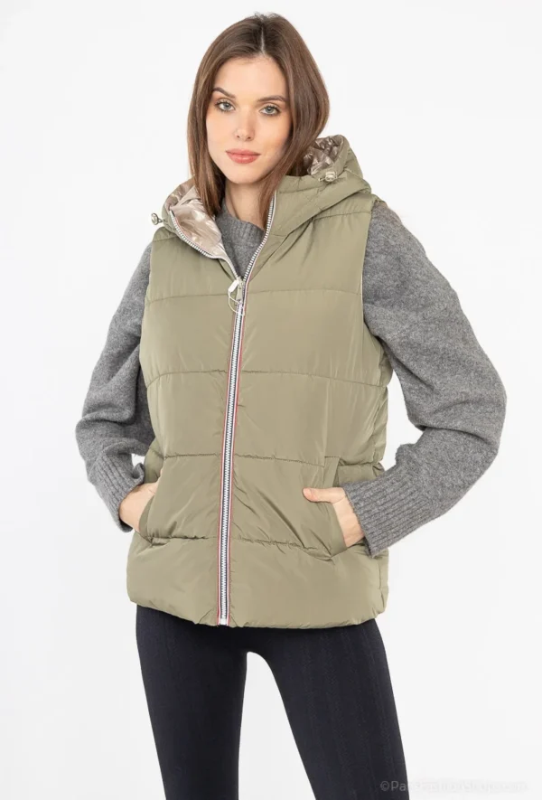 K850- Doudoune réversible (T36-T44) - kaki - 44